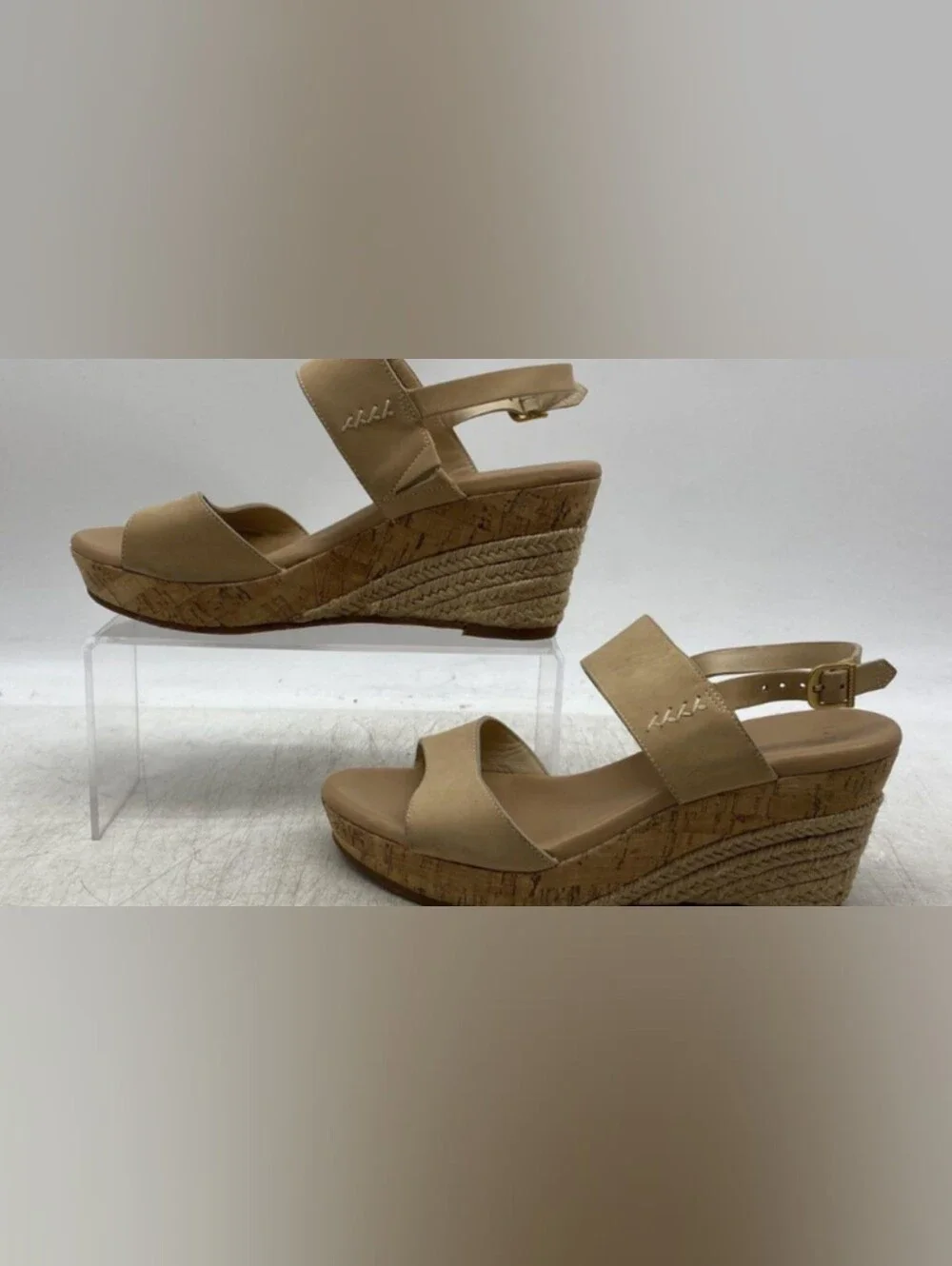 UGG Elena Nubuck Leather Slingback Platform Wedge Sandals Size 9 Used Exc